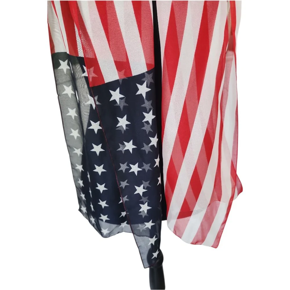 American Flag Scarf One Size Red Blue